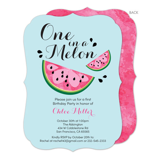 Blue One in a Melon Invitations